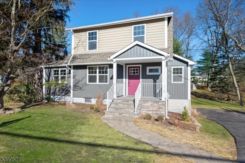Please submit your best offers by 12/23 12pm. brought back from the brink, stripped down to the studs, shirred up and extended. Now stands a beautiful, completely renovated gem ready for its new chapter in life. Welcomed by the new front porch, enter into the first floor offering a flexible floor plan with tons of natural light, beautiful kitchen boasting 2 generous skylights, tons of cabinets, center island with seating for 4, SS GE appliances, quartz counter tops, and fantastic backsplash. In addition, there is a half bath with custom tile, laundry room, Trex deck, and access to the basement and garage. One of the only original features remaining is the wide staircase leading upstairs which perfectly marries old world character to the thoughtful re-designed second floor. The primary bedroom offers huge walk-in closet, and custom full bath. The two additional bedrooms will not disappoint. One with a closet large enough to share with a desk or additional furniture. The basement floor was leveled and finished offering options for additional living space and has access to the outside. The huge backyard (see survey with corner markers) has endless possibilities. Additional features include: new garage, all new wiring, plumbing, HVAC,on demand Navien HWH, windows, doors and hardware, landscaping, driveway, walkway, front porch and large addition off the back of the house.