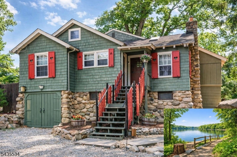 Imagine waking up to the charm of this storybook home nestled among trees, framed by stonework, and kissed by sunshine. Whether you're seeking a peaceful year-round haven or a clever vacation-home investment, this Lake Mohawk, Sparta gem delivers warmth, character, and timeless appeal. This authentic Crane Home awaits you. Some of the highlights include the corner property with seasonal lake views, a Juliet Balcony off the second floor en suite, and steps away from the secluded Toboggan Beach! Taxes are $8,854.00 a fraction of the price of owning a lakefront property. Don't miss out on this rare find.  Welcome Home.